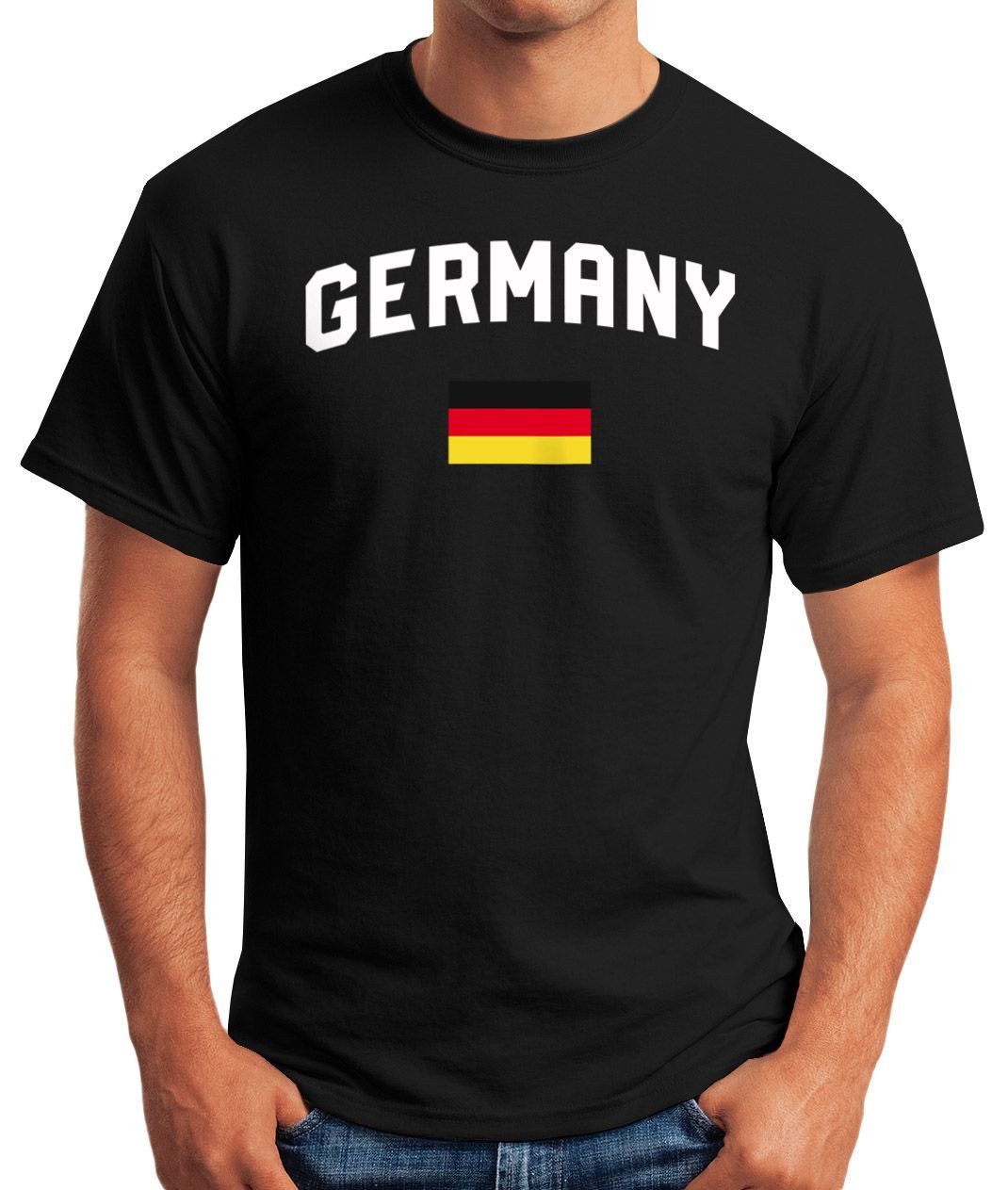MoonWorks Print-Shirt Moonworks® Herren Deutschland Fan-Shirt T-Shirt Fußba günstig online kaufen