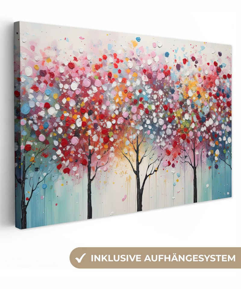 OneMillionCanvasses® Leinwandbild Kunst - Bäume - Natur - Acryl, (1 St), Wandbild Leinwandbilder, Aufhängefertig, Wanddeko, 30x20 cm