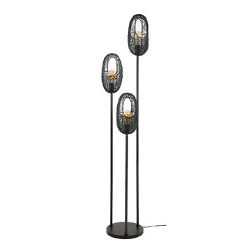 famlights Stehlampe, Stehleuchte Fenna in Schwarz E27 3-flammig, keine Angabe, Leuchtmittel enthalten: Nein, warmweiss, Stehlampe, Standlampe