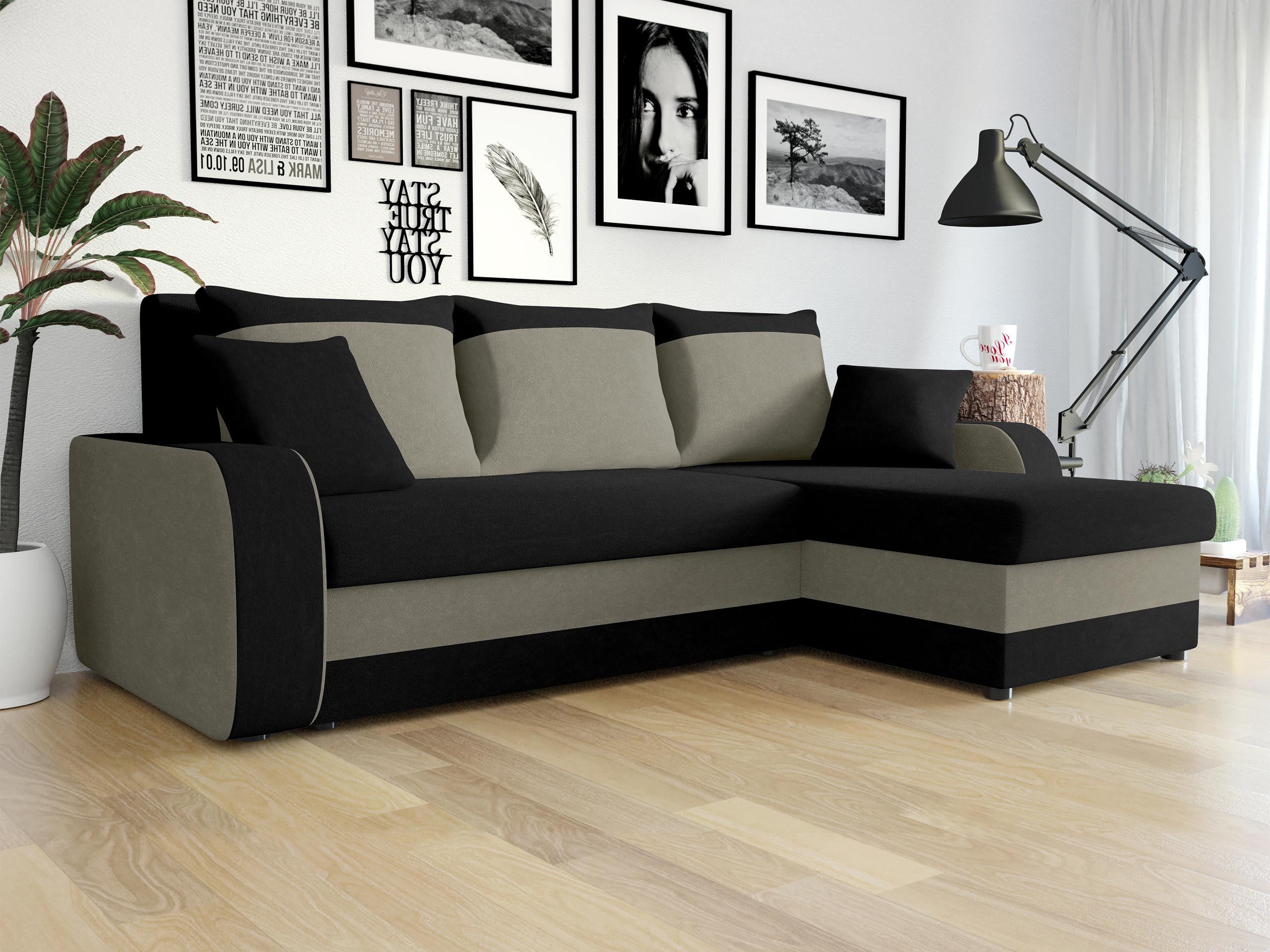 MIRJAN24 Ecksofa Kris, mit Schlaffunktion und zwei Bettkasten, L-Form mit Kissen-Set, L: 238 cm