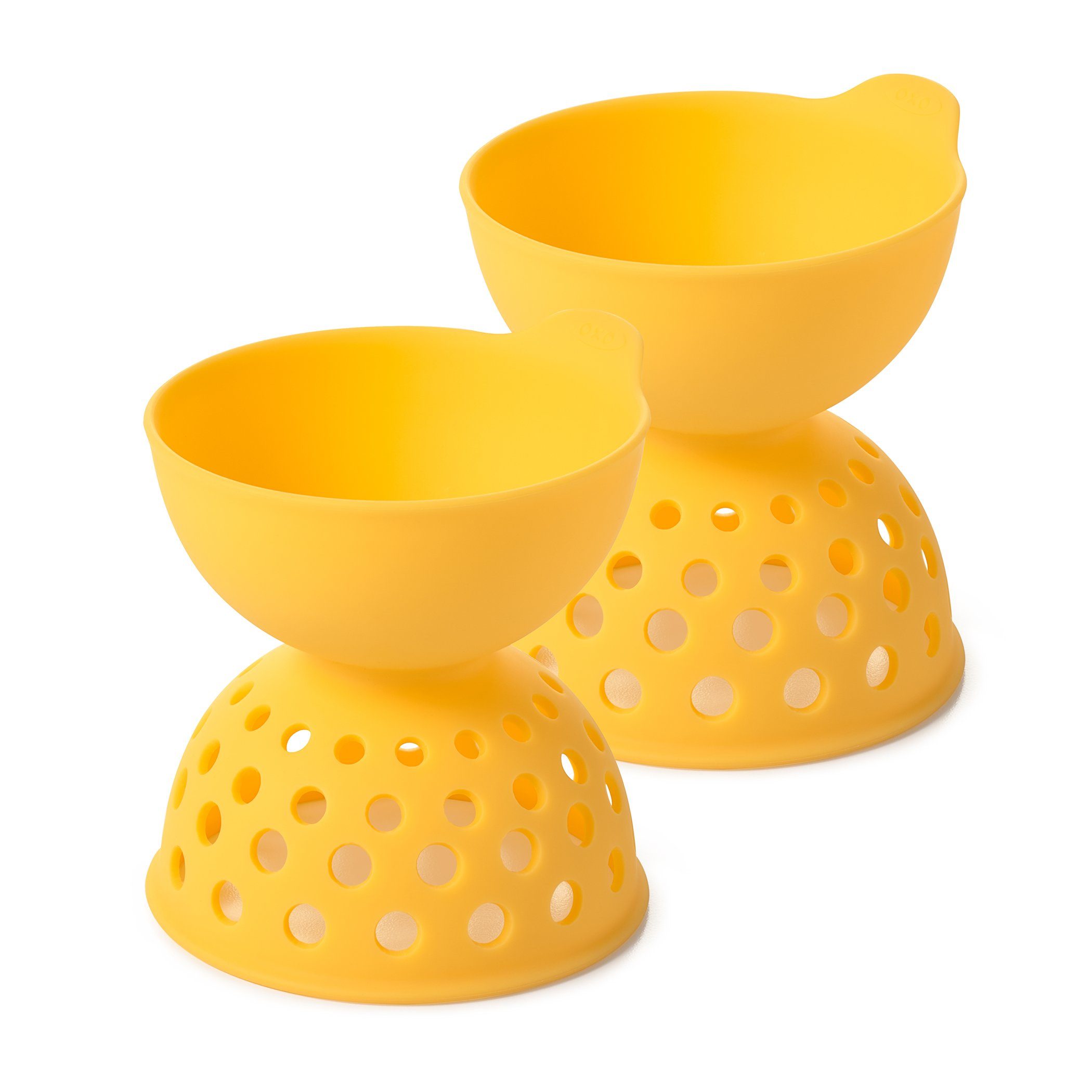 OXO Good Eier-Pochierer Set Good Grips – pochierte 2-teiliges Eier BPA-freiem OXO gelb Avocadotoast aus perfekt und für Eiertrenner Silikon, mehr Grips