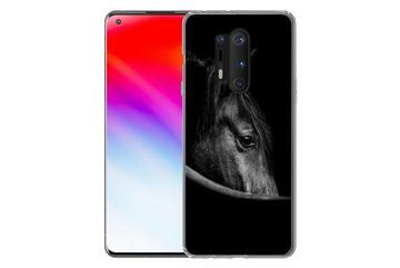MuchoWow Handyhülle Pferde - Porträt - Schwarz - Tiere, Phone Case, Handyhülle OnePlus 8 Pro, Silikon, Schutzhülle