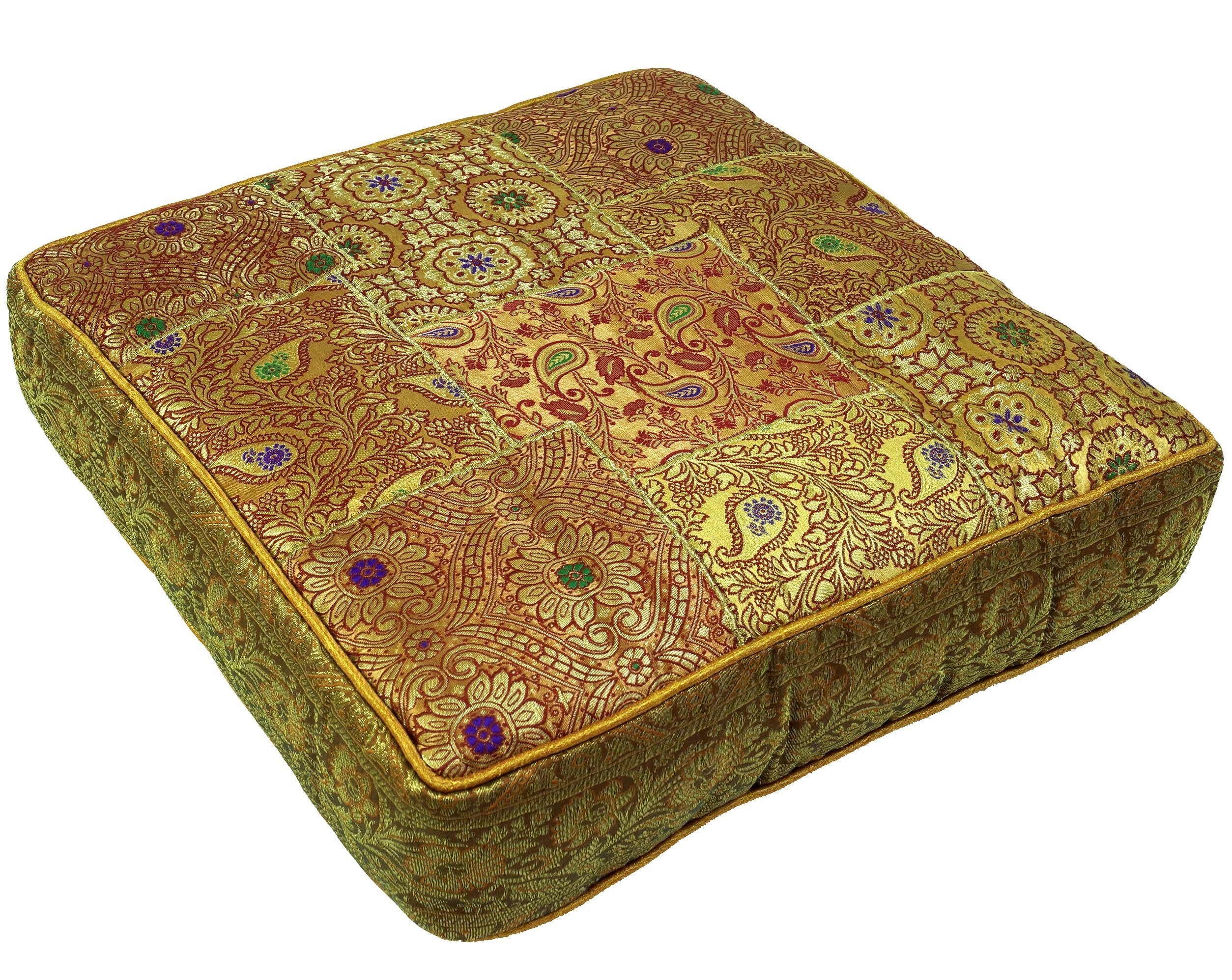 Guru-Shop Sitzkissen Orientalisches eckiges Patchwork Kissen 40 cm,..