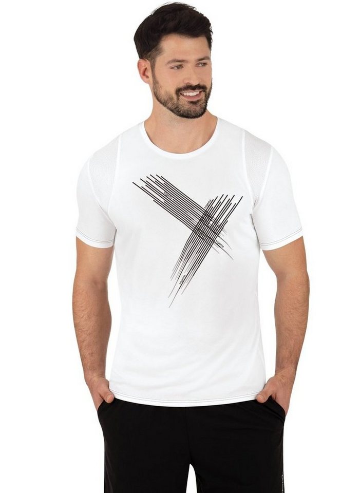 Trigema T-Shirt TRIGEMA COOLMAX® Sport T-Shirt, Streifenoptik