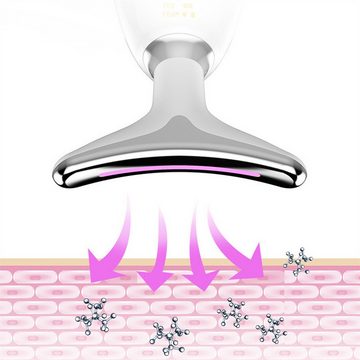 Bifurcation Nacken-Massagegerät Elektrisches Gesichtsmassagegerät (3/7-Farben-LED-Modus), 1-tlg., Intensiv gepulstes Licht, Faltenentfernung, tragbar