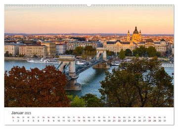 CALVENDO Wandkalender Budapest - Ungarns einzigartige Hauptstadt an der Donau. (Premium, hochwertiger DIN A2 Wandkalender 2023, Kunstdruck in Hochglanz)