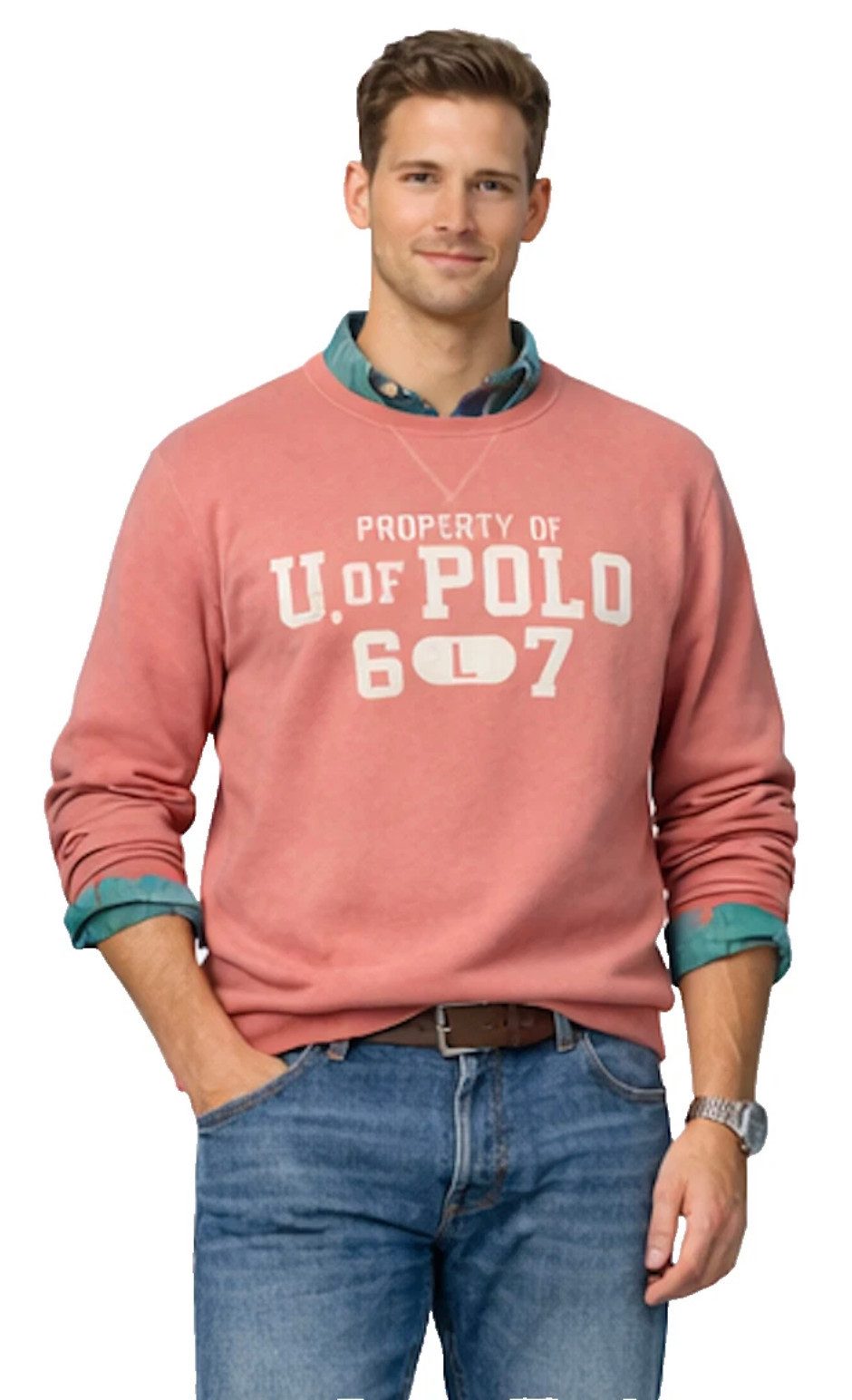 Polo Ralph Lauren Sweatshirt Sweater Retro Vintage College Pulli Pullover Sofortige Authentifizierung über das Ralph Lauren-System möglich