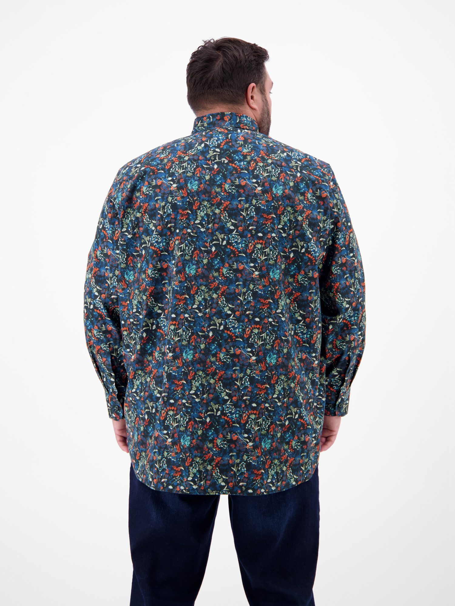 LERROS Langarmhemd Langarmhemd mit Button-down-Kragen