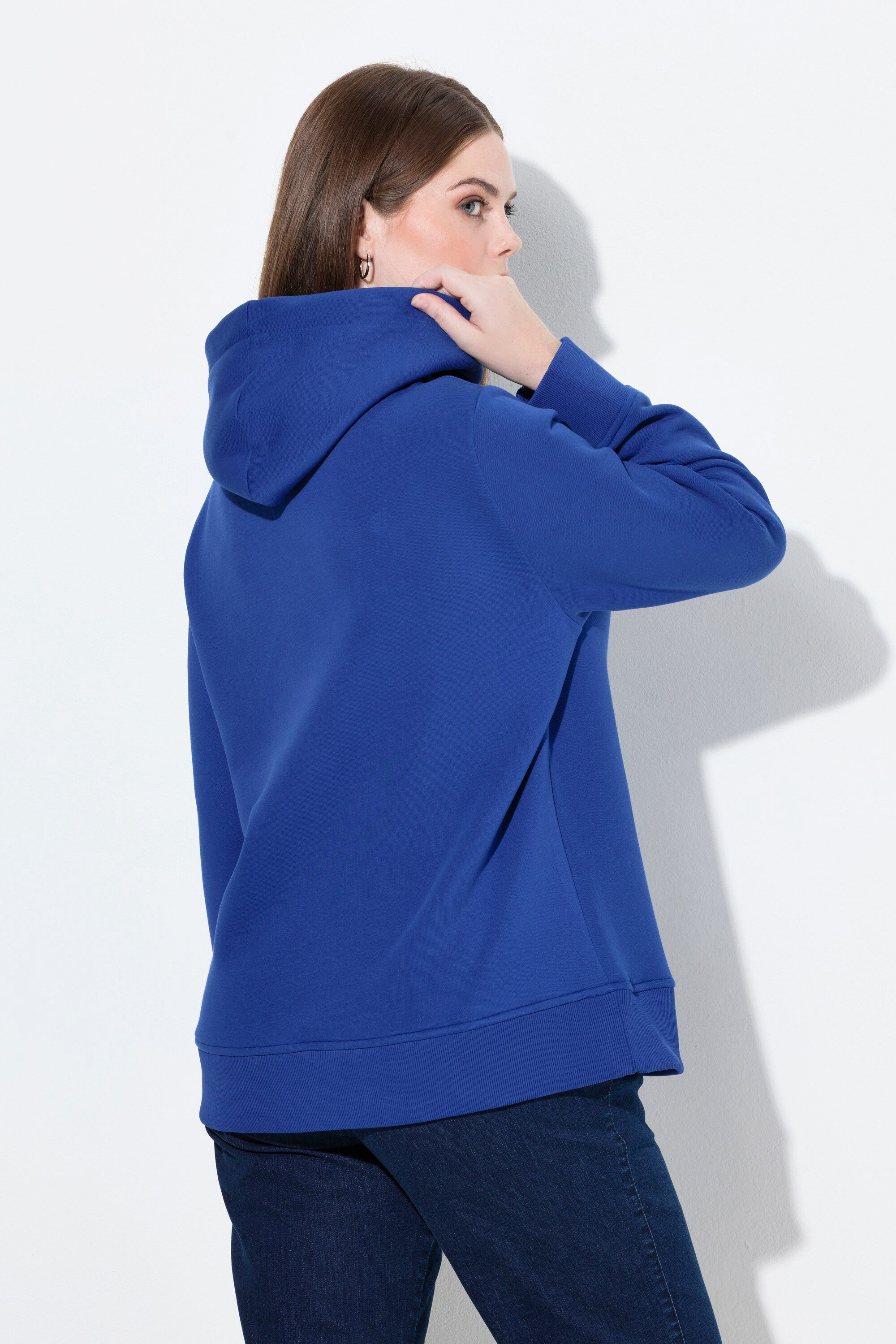 Ulla Popken Sweatshirt Super softer Hoodie Rippbündchen Kapuze Langarm – Bild 3 von 4