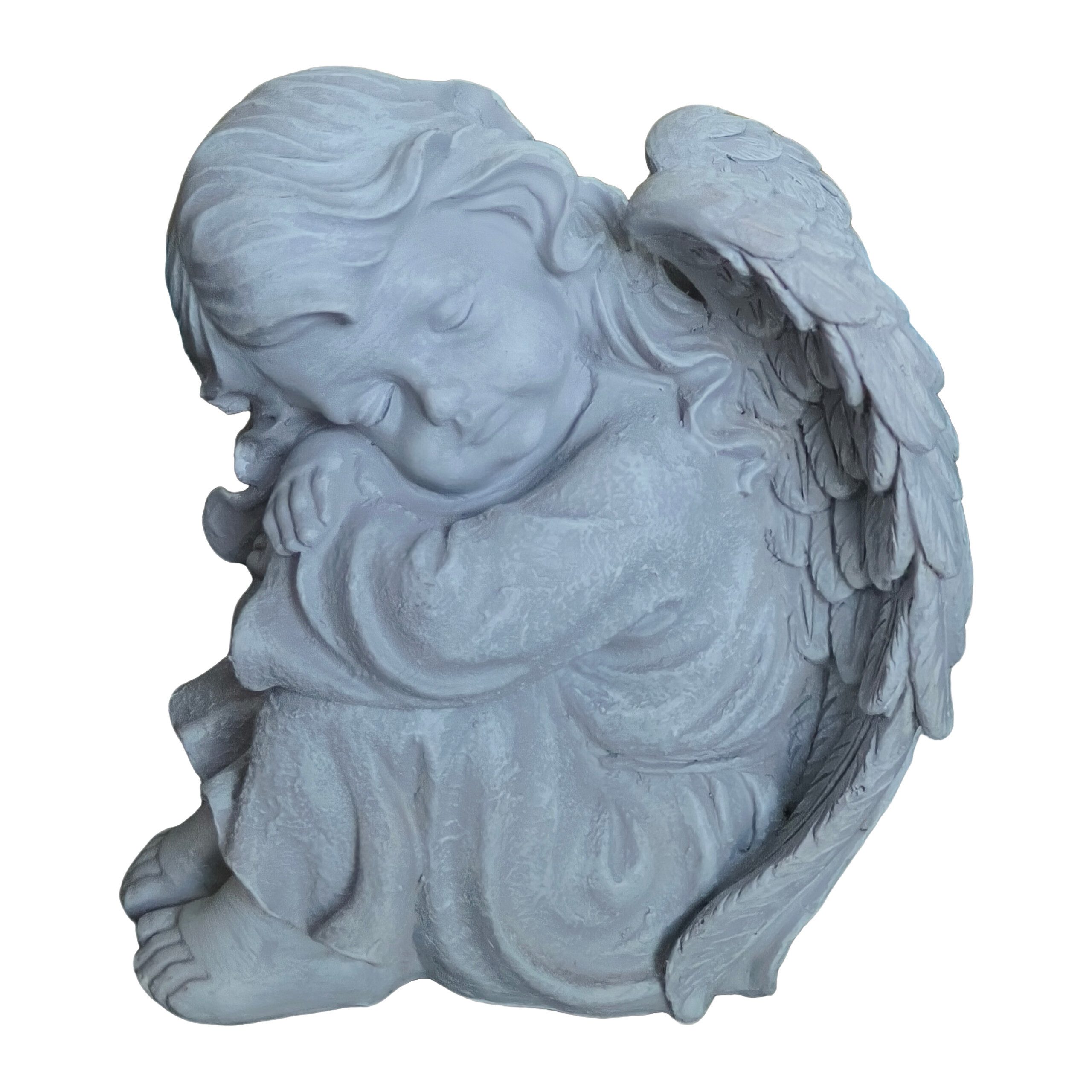 relaxdays Engelfigur Schlafender Grabengel 24 cm (1 St), grau