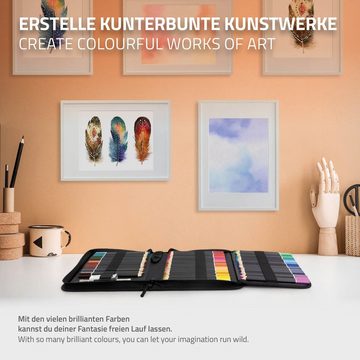 ECD Germany Buntstift Professionelles Zeichnen Art Set Farbstifte Zeichnen & Malen, 78er Aquarell Buntstifte Set Wasserlösliche Farbstifte zum Vermischen