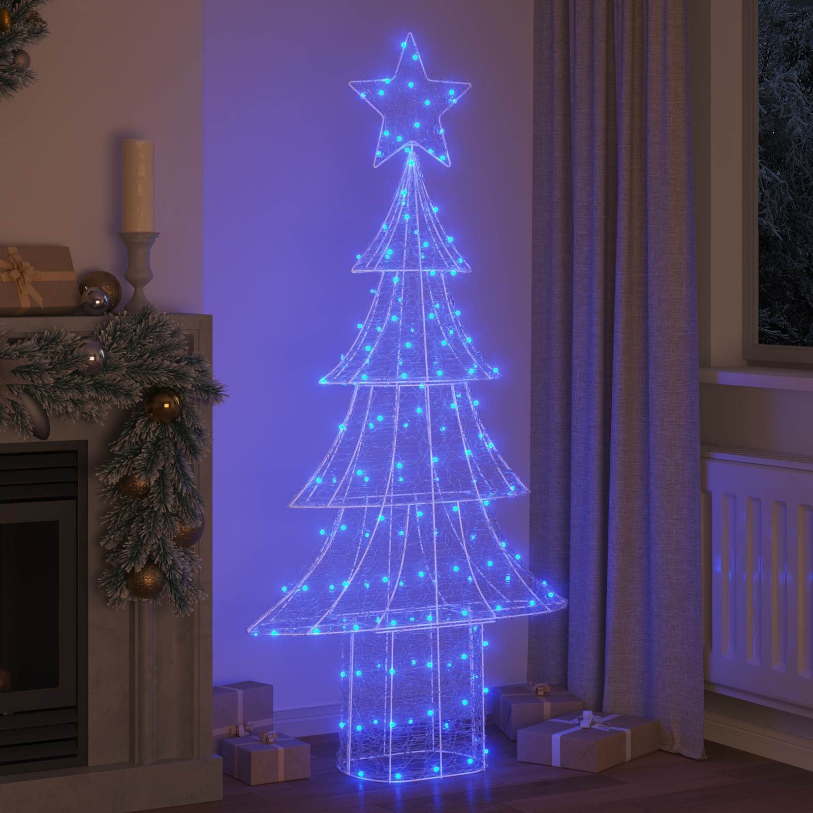 vidaXL Christbaumschmuck Weihnachtsbaum 240 LEDs Blau 180 cm Acryl (1-tlg)