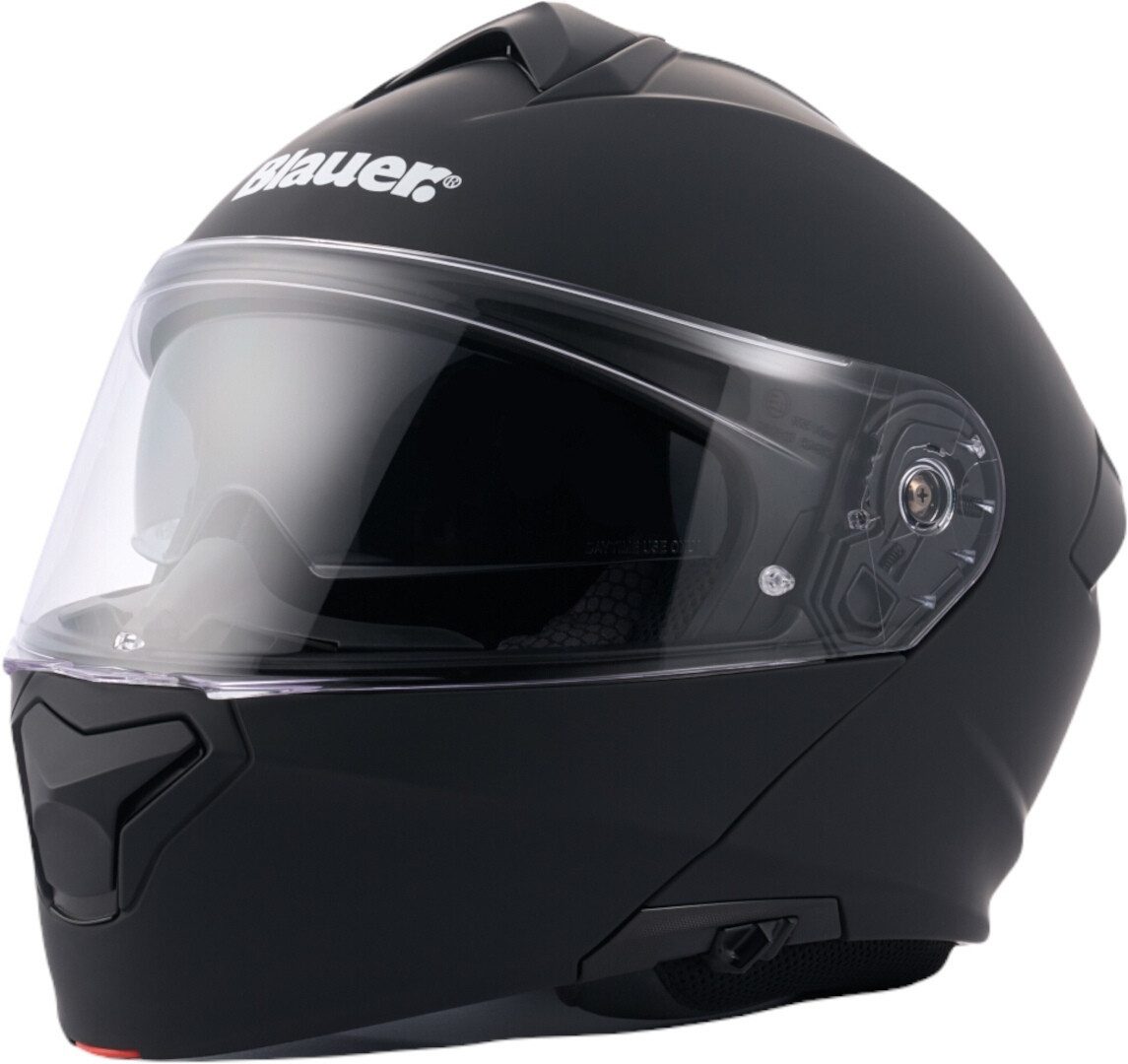 Blauer Motorradhelm Noah Monochrome Klapphelm, vorbereitet für Kommunikationssystem,integriertes Sonnenvisier