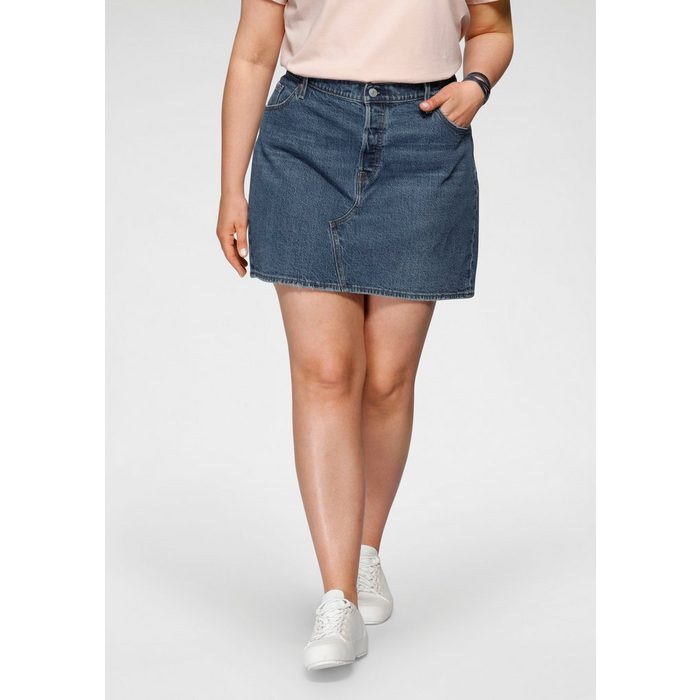 Levi's® Plus Jeansrock Deconstructed Skirt mit schräger Mittelnaht