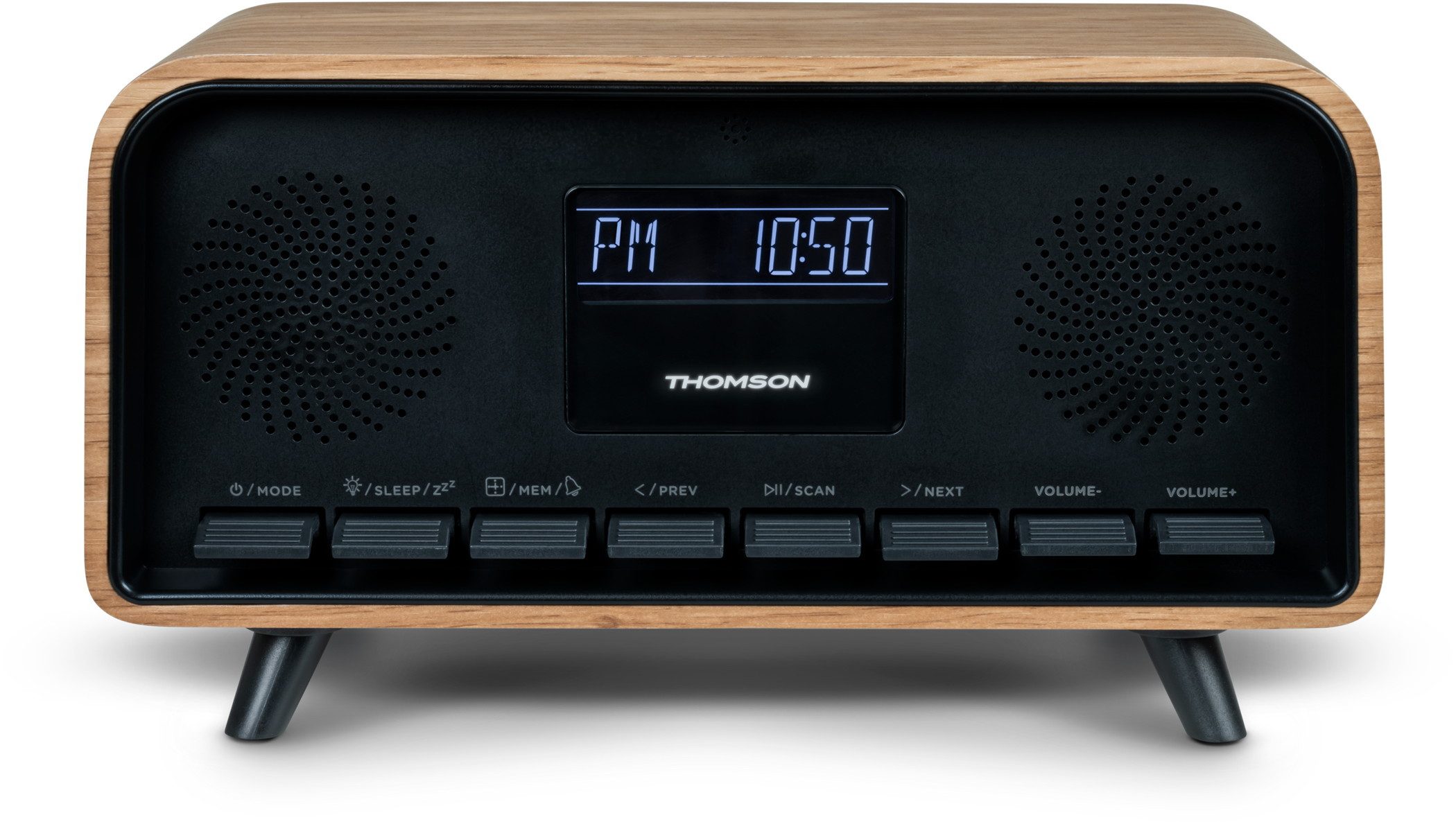 Thomson Radiowecker Bluetooth Radiowecker RT850BT Retro-Eleganz schwarz Holz TH388916