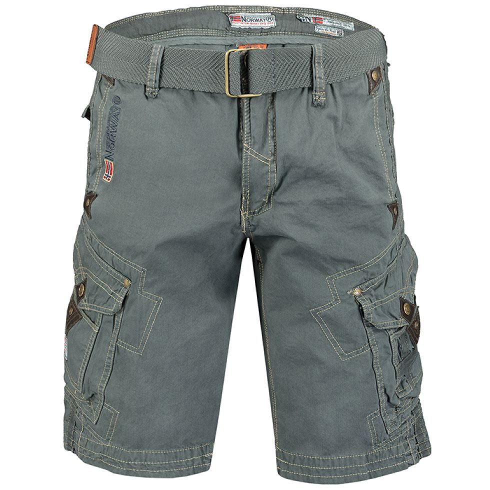 Geographical Norway Cargoshorts Herren kurze Hose PEANUT Blau (1-tlg) Mit Gürtel