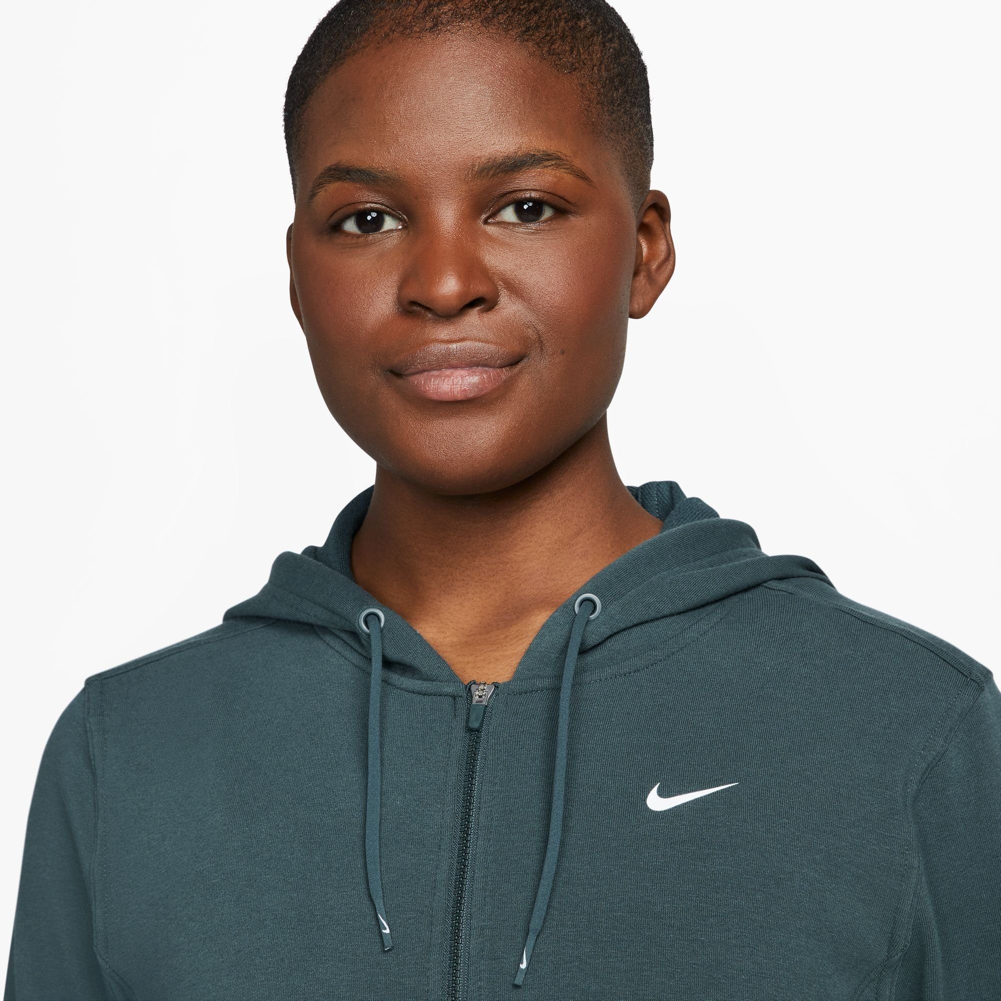 Nike Trainingsjacke DRI-FIT ONE HOODIE DEEP FULL-ZIP JUNGLE/WHITE WOMEN'S