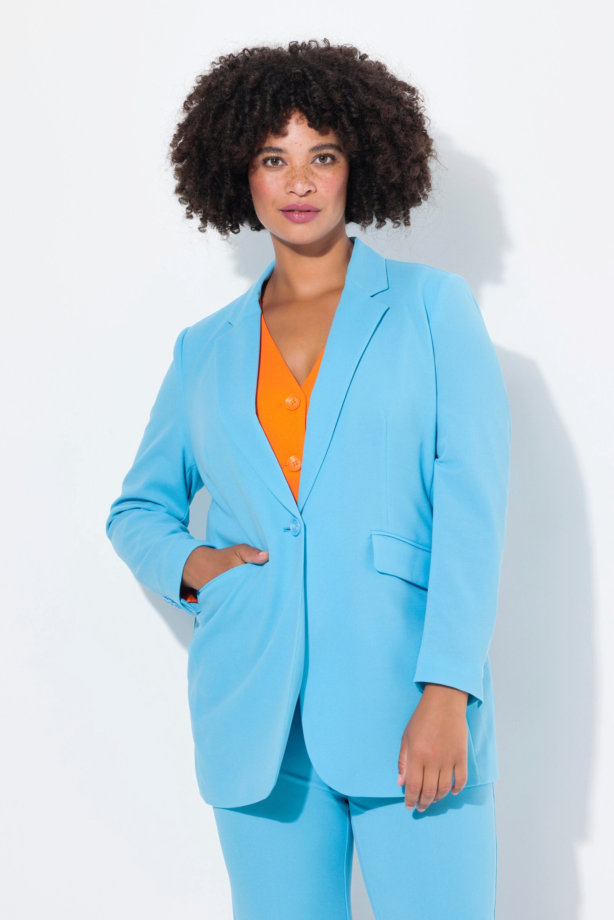 Blusenblazer Blazer Straight Loose-fit farbiges Futter