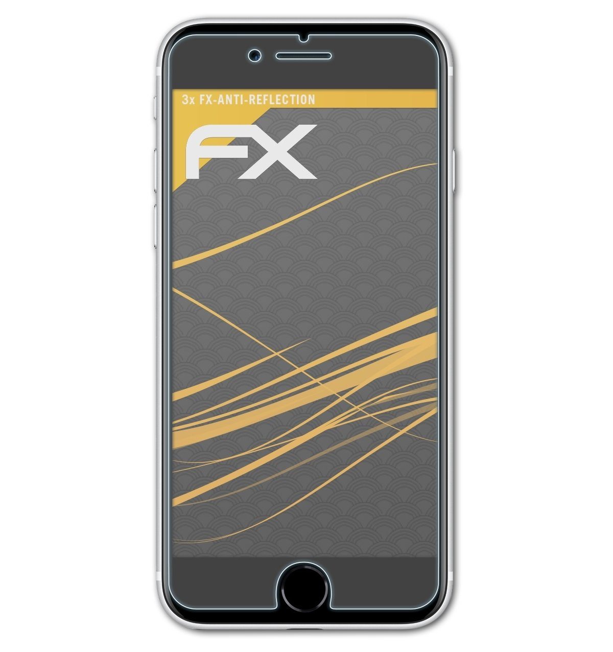 atFoliX Schutzfolie »für Apple iPhone SE 2020«, (3 Folien), Entspiegelnd  und stoßdämpfend