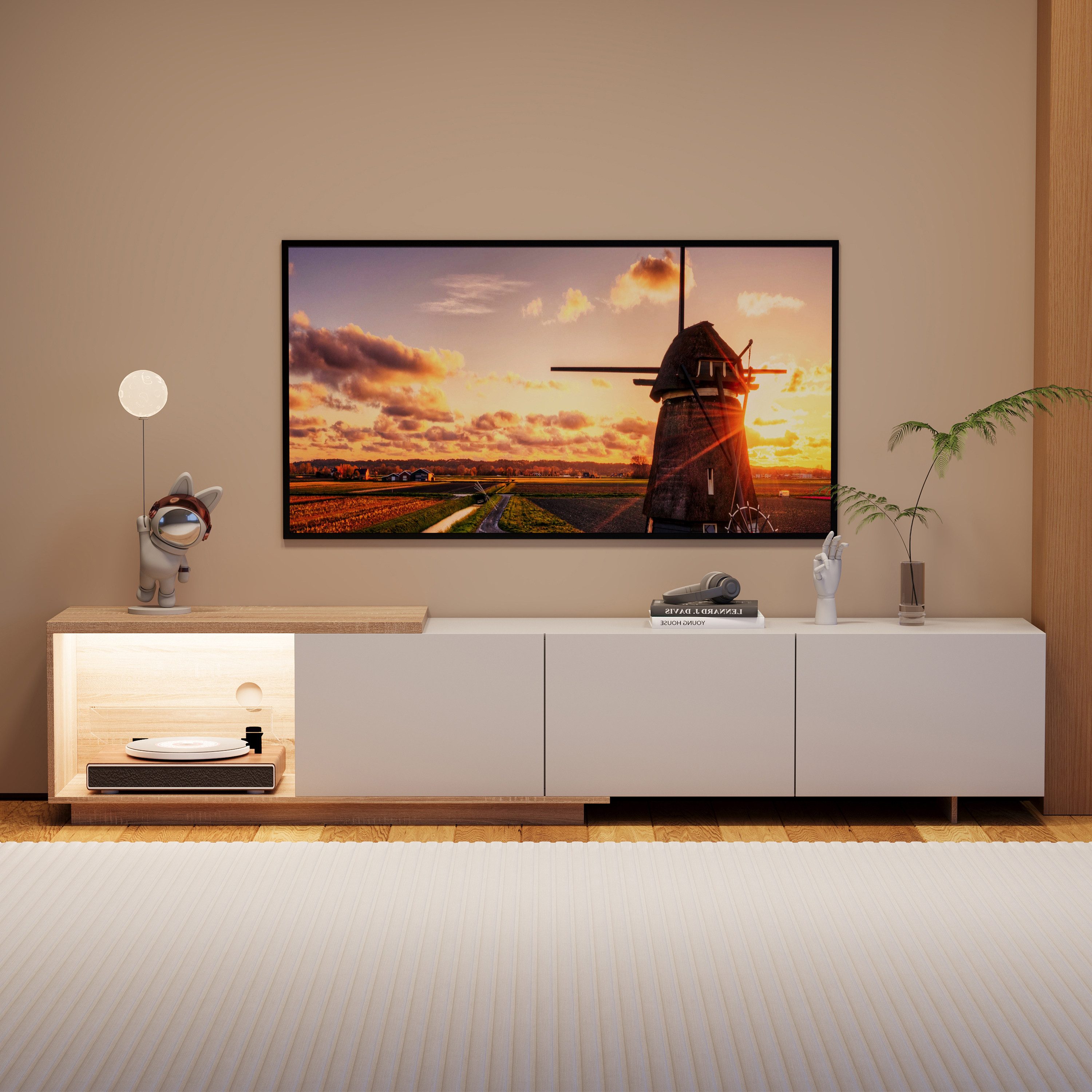 PXloue TV-Schrank Ausziehbarer TV-Schrank mit 3 Schubladen (Pop-up-Vorricht günstig online kaufen