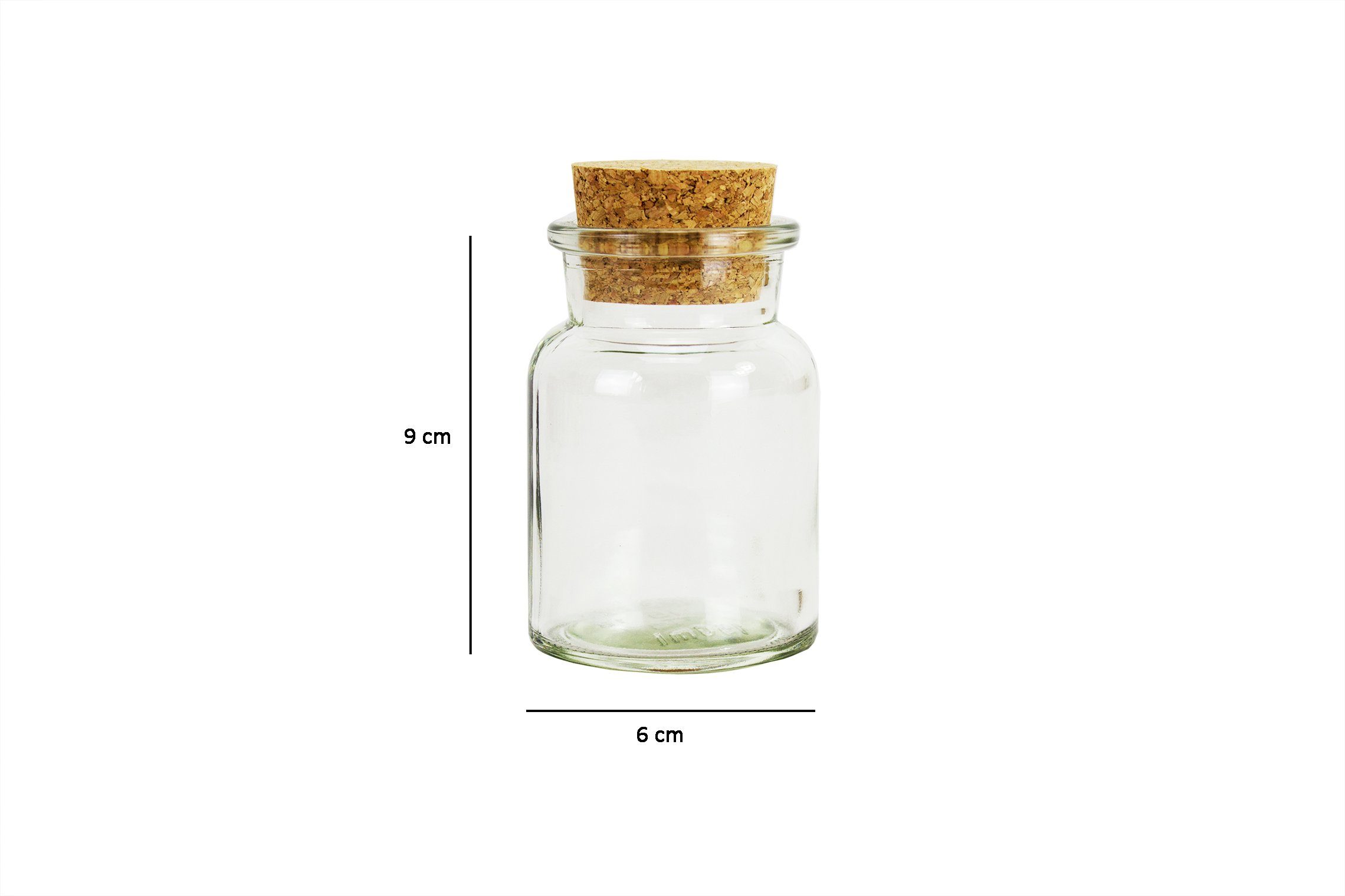 (12-tlg) 150 12x Glas ml Gewürzbehälter Deckel Vorratsgläs, Gewürzgläser BigDean Gewürzdosen Korken Glas,
