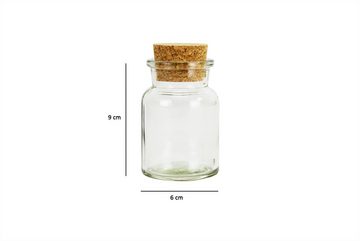 BigDean Gewürzbehälter 12x Gewürzgläser Korken Deckel 150 ml Gewürzdosen Glas Vorratsgläs, Glas, (12-tlg)