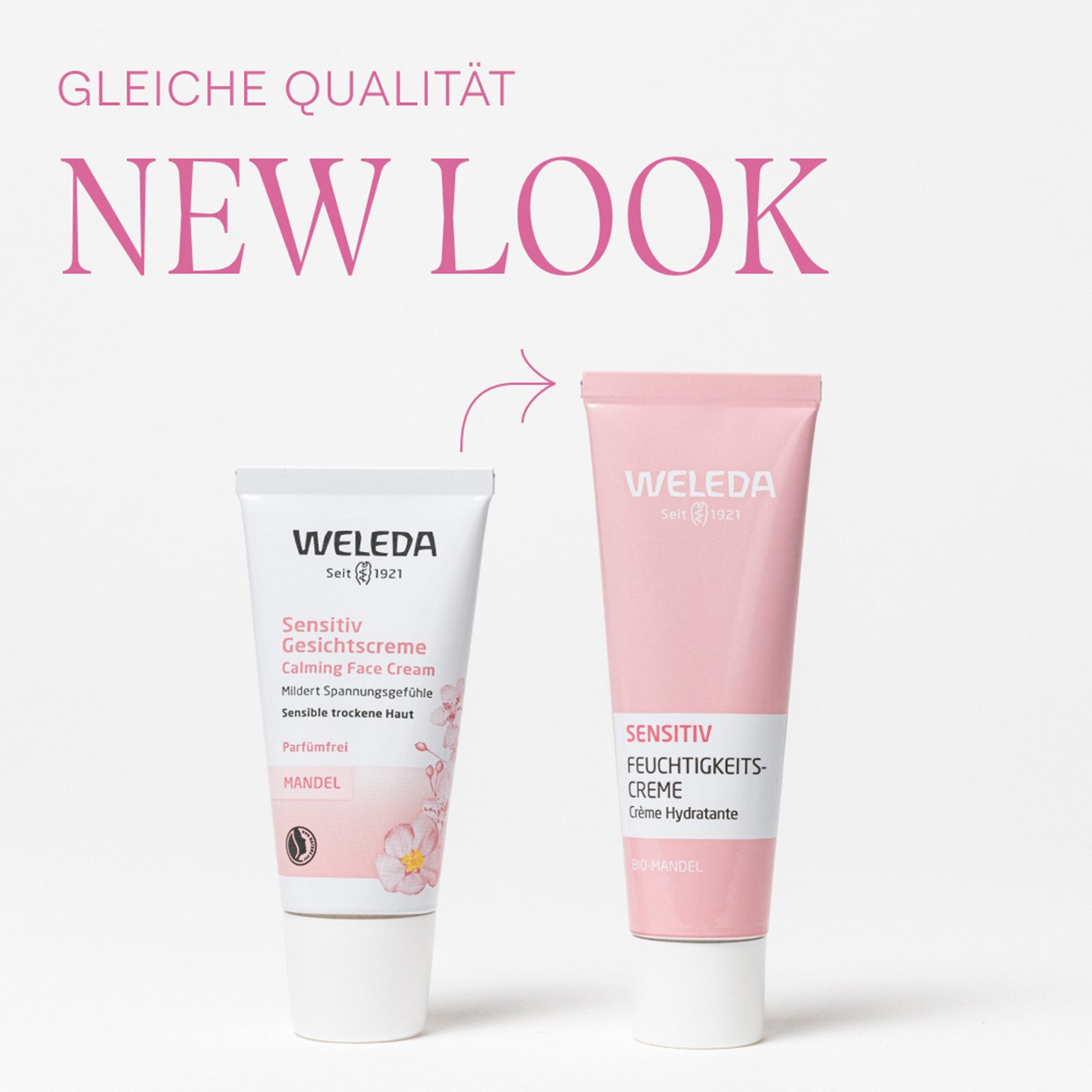 WELEDA Feuchtigkeitscreme SENSITIV FEUCHTIGKEITSCREME MANDEL, für alle Hauttypen geeignet, feuchtigkeitsspendend