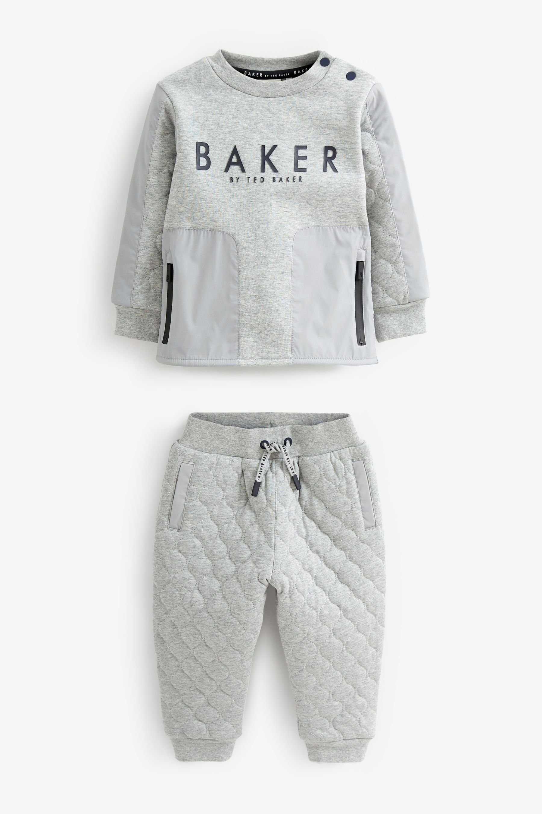 Baker by Baker Stepp-Sweatshirt Jogginghose Grey (2-tlg) Baker Sweatanzug Baker + Ted by Ted