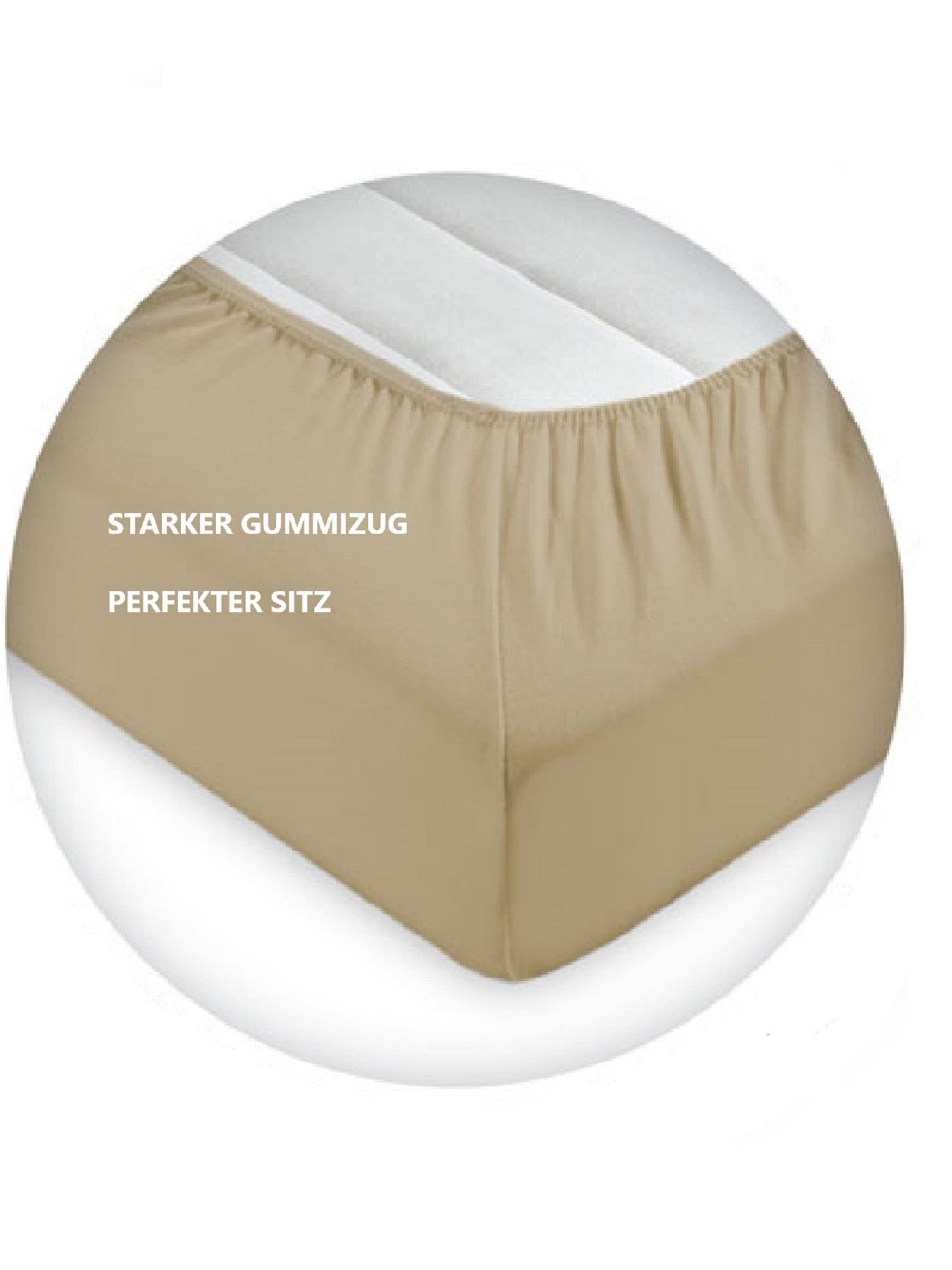 EXKLUSIV HEIMTEXTIL Spannbettlaken Marke Jersey Spannbettlaken Spannbetttuch Bettlaken Rundumgummizug, Jersey, Gummizug: rundum, (1 Stück), mit Rundumgummizug – Bild 5 von 5