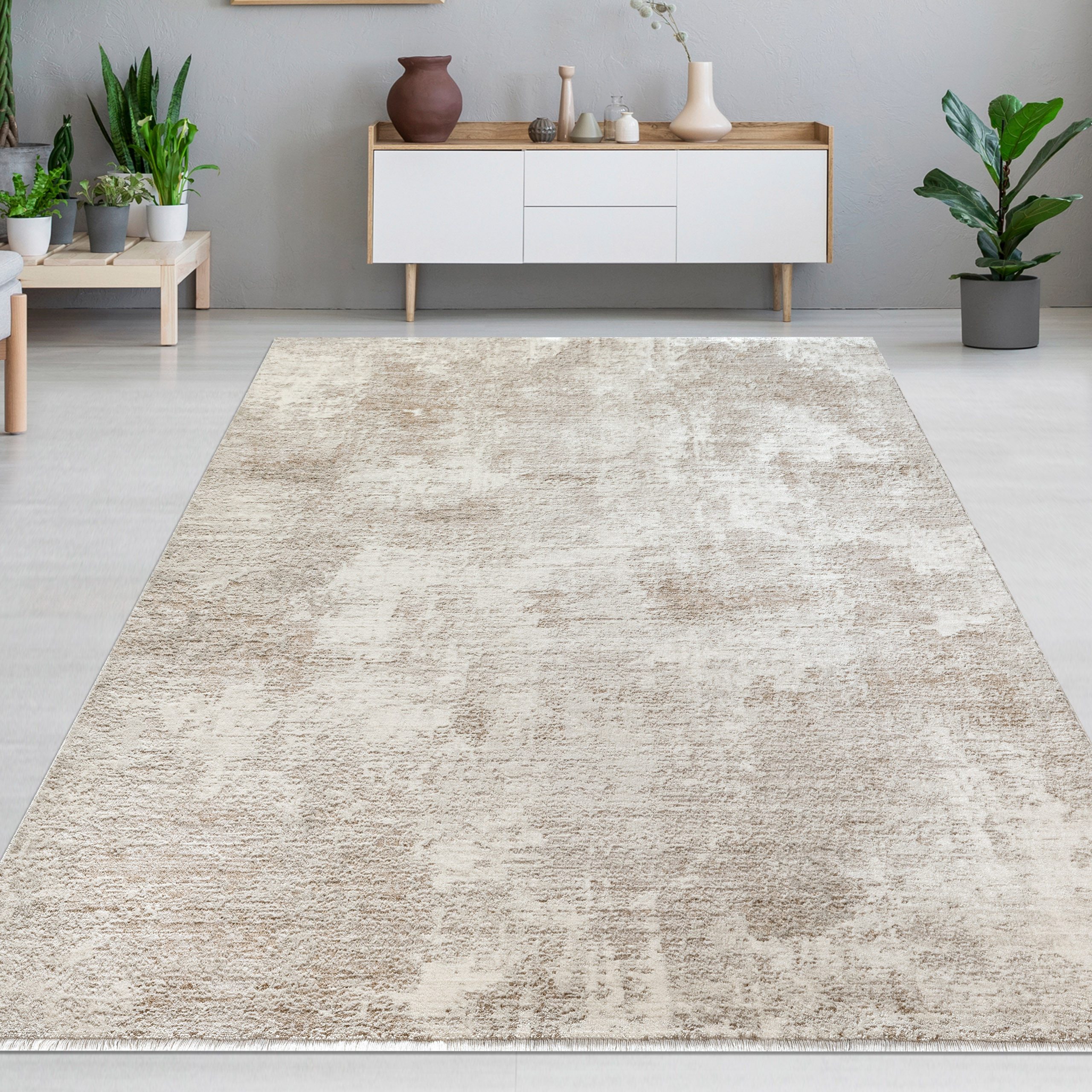 Carpetia Teppich Teppich beige sanftes Design weich pflegeleicht, rechteckig