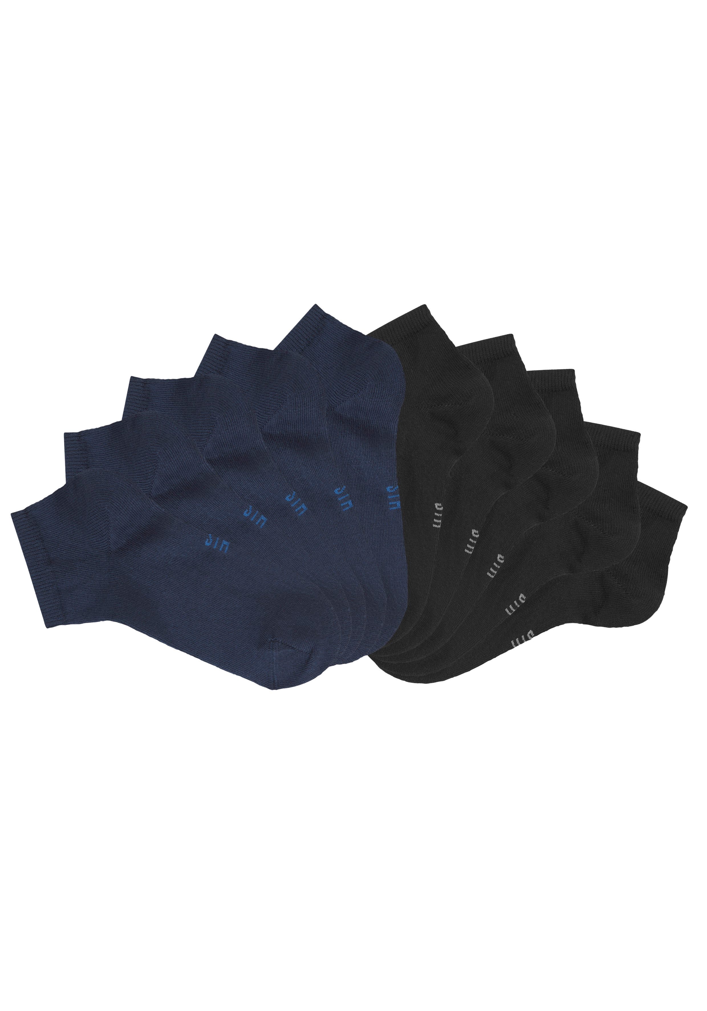 H.I.S Kurzsocken Damen Sport Basic Socken, Laufsocken ohne Frottee (Packung, 10-Paar, Großpackung) mit verstärkter Ferse und Spitze – Bild 2 von 5
