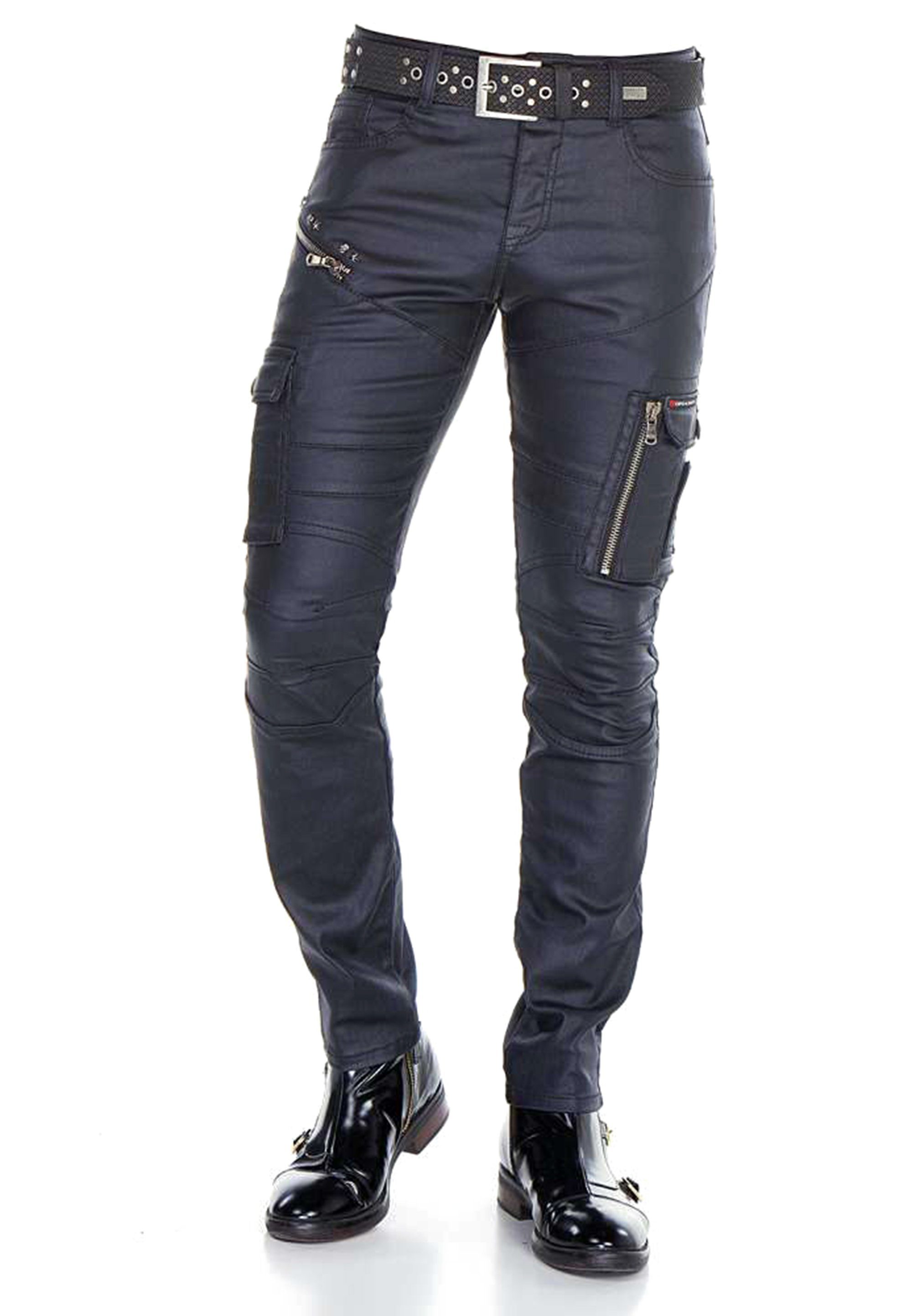 Cipo & Baxx Straight coolen in Jeans Zier-Reißverschlüssen mit Fit Bequeme