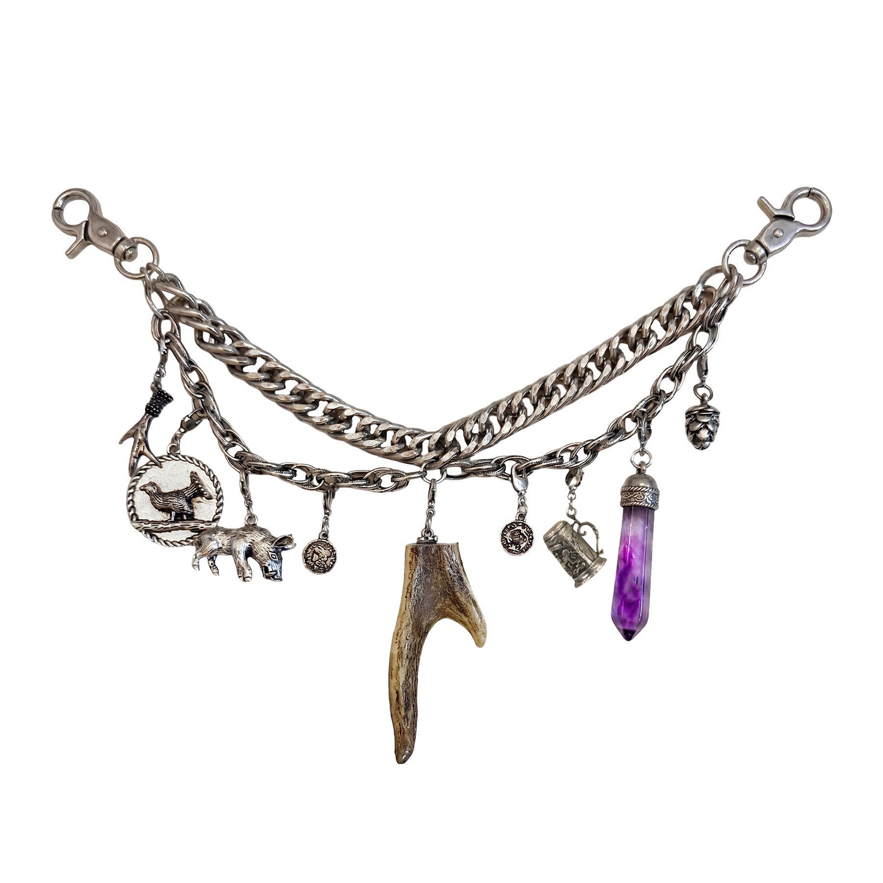 Kette mit Anhänger Trachten-Charivari Ignaz (antik-silber-farben)