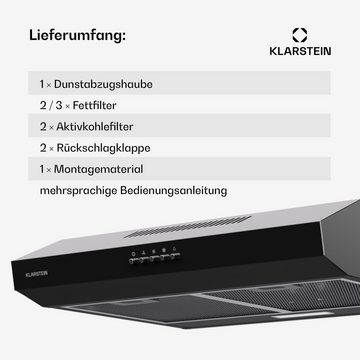 Klarstein Deckenhaube Serie DSM-Contempo-60BK Contempo, Dunstabzugshaube Abluft Umluft LED