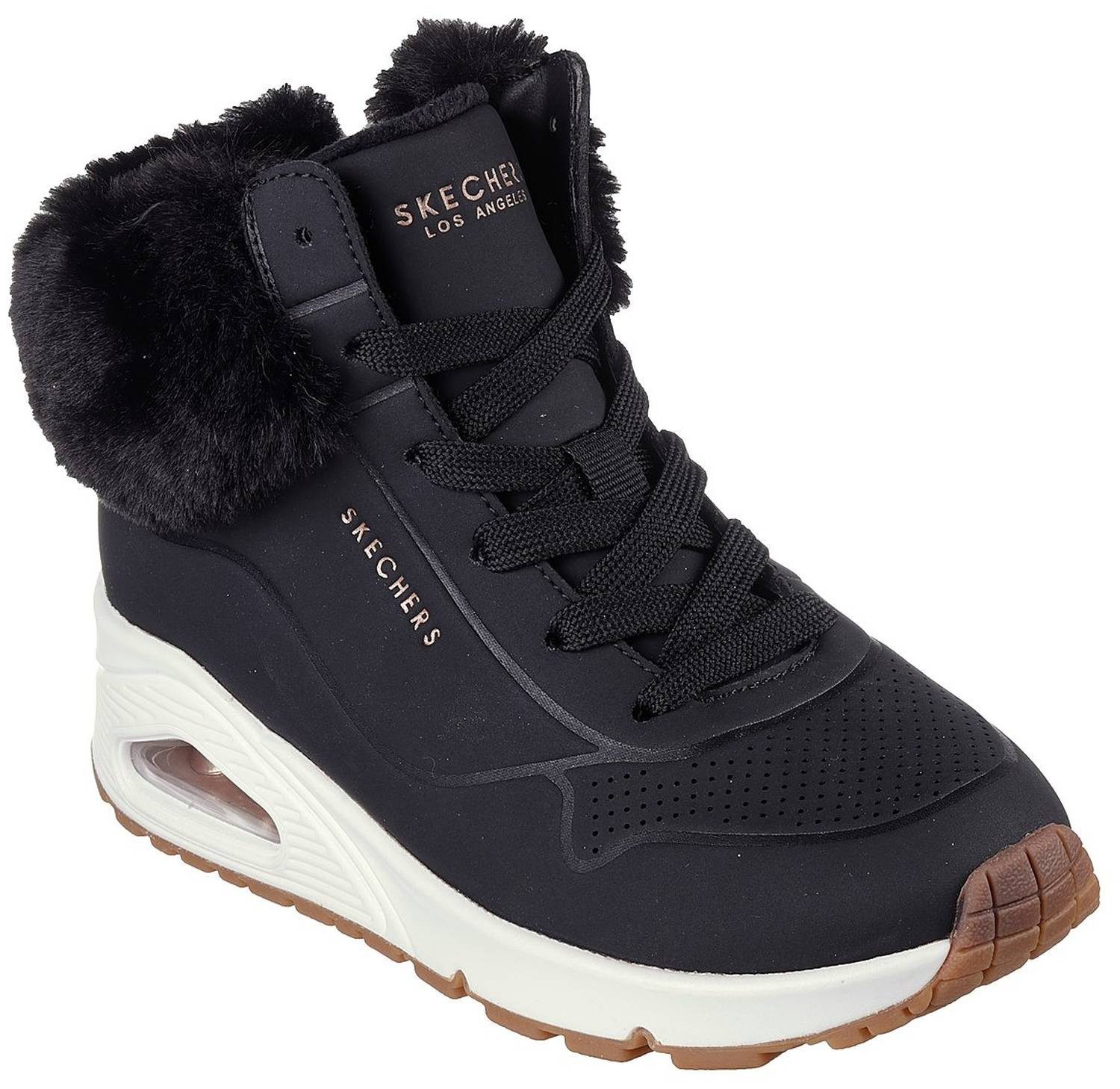 Skechers Skechers Uno Black Knit/ White Sneaker