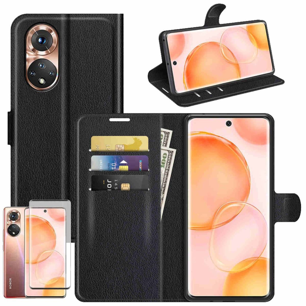 Wigento Handyhülle Für Honor 50 Pro Handy Tasche Wallet Premium Schutz Hülle Case Cover Etuis Neu Zubehör