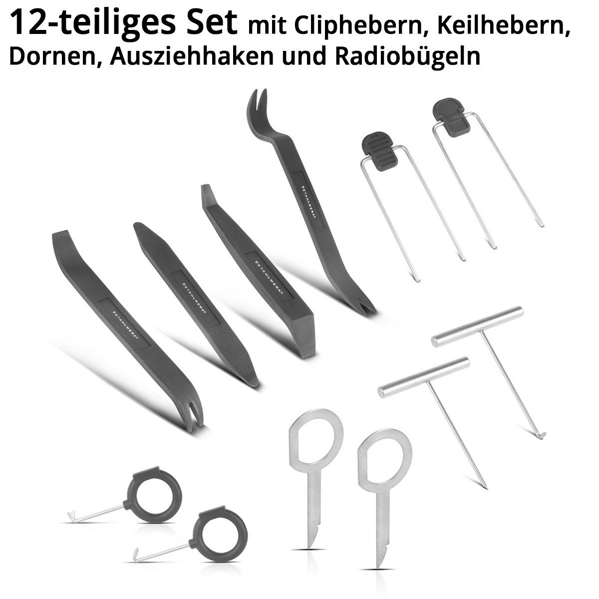 STAHLWERK Werkzeugset 3x Kfz Radio Ausbauset 12-teilig Ausbauwerkzeug, (36-tlg)