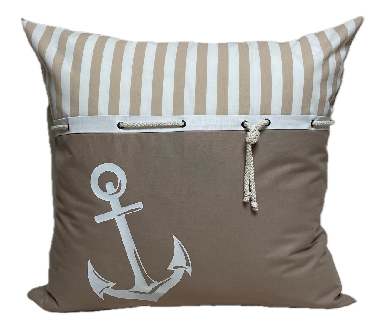 Ammerkind Dekokissen Maritime Kissenhülle Anker, beige/weiß, 1 Kissenhülle ohne Füllung