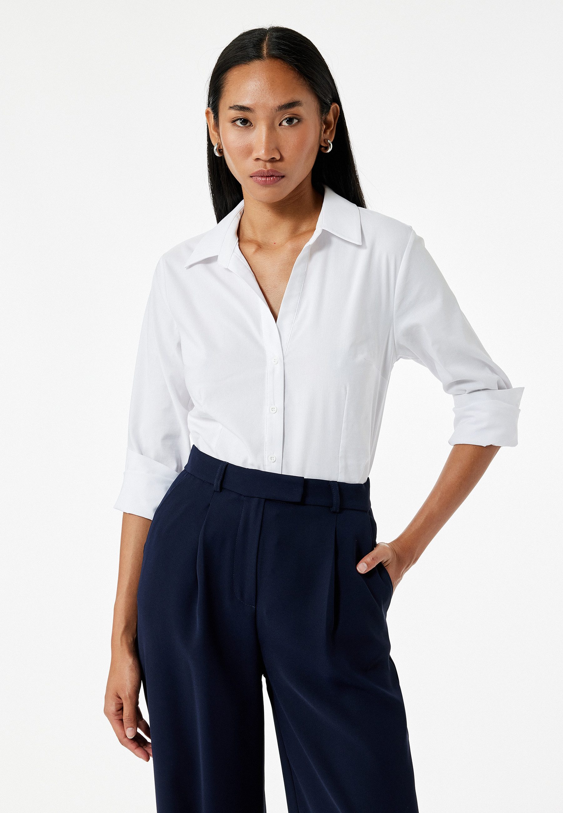 Koton Hemdbluse Koton Poplin-Slim-Fit-Hemd