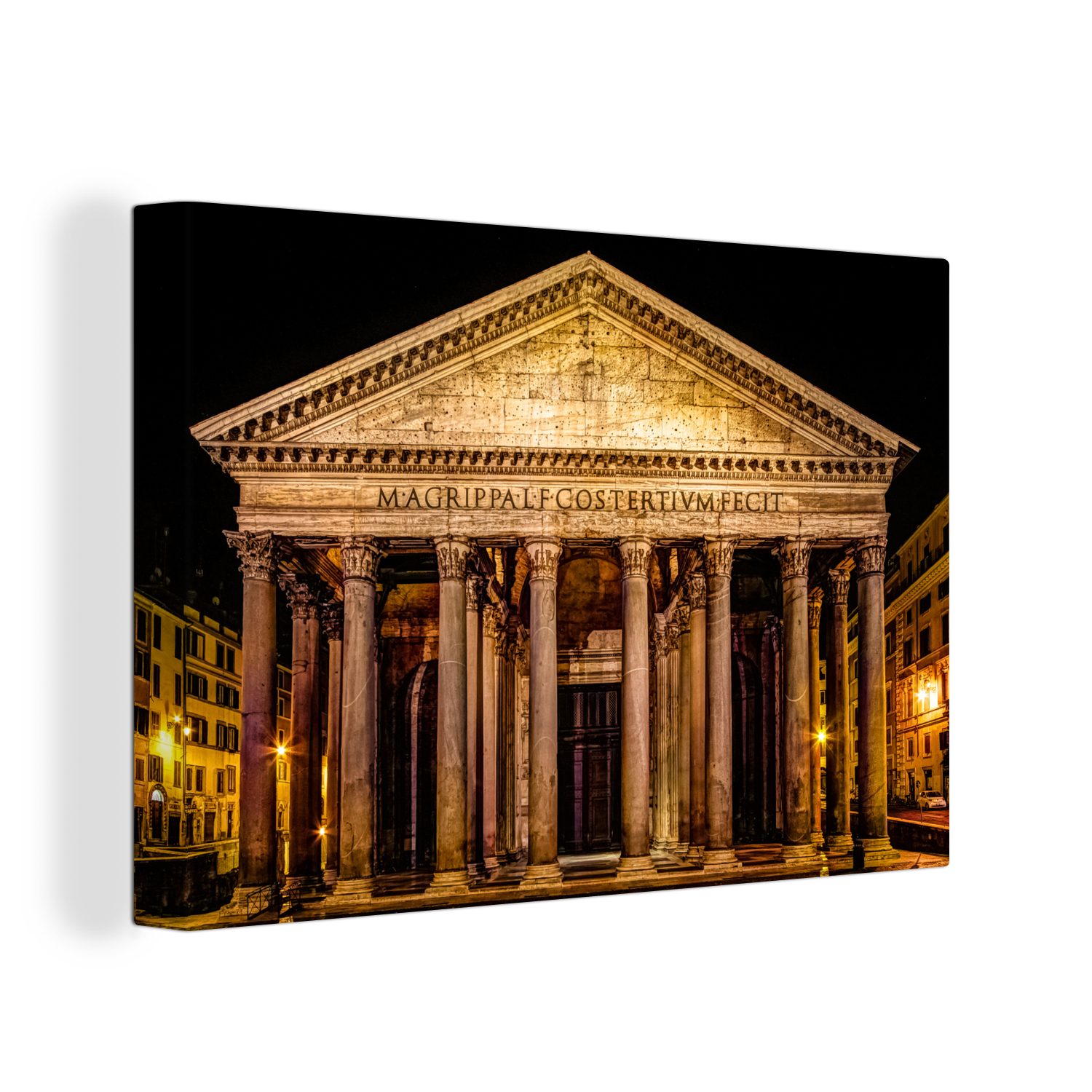 OneMillionCanvasses® Leinwandbild Rom - Nacht - Pantheon, (1 St), Wandbild Leinwandbilder, Aufhängefertig, Wanddeko, 30x20 cm