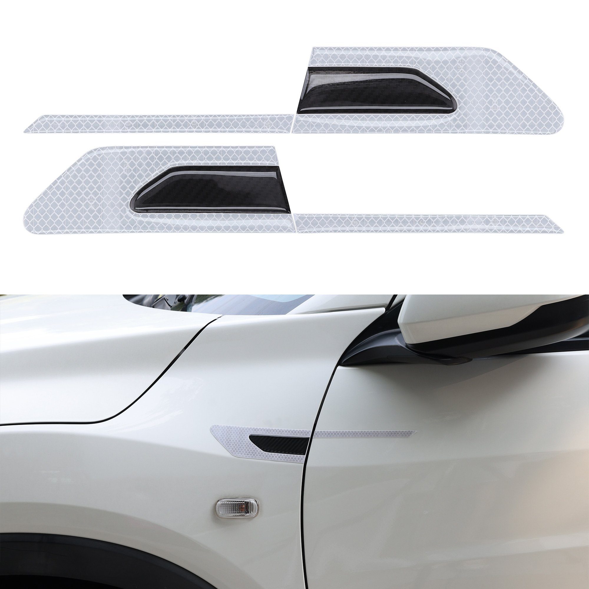 ZanMax Aufkleber Universal 2.5m Kohlefaser Auto Front Spoiler Schutz, (1tlg)