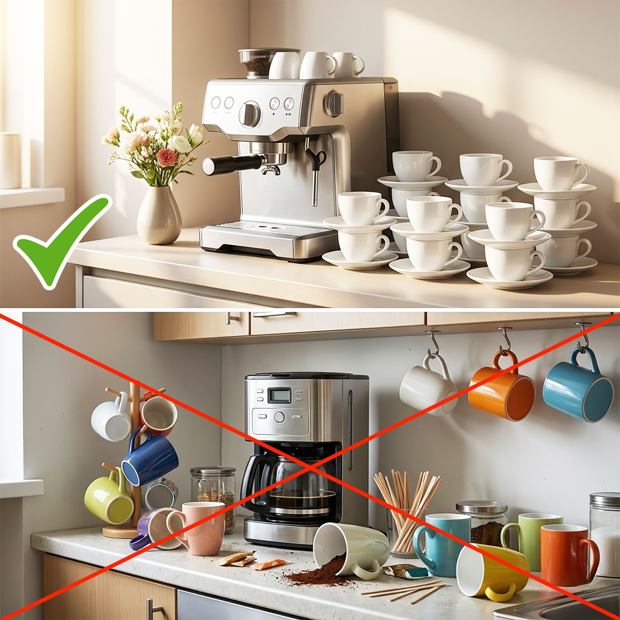 Spetebo Tasse Kaffeegeschirr mit Henkel in weiß, 12-tlg., Porzellan, Kaffeebecher für Büro, Gastronomie und Zuhause – Bild 3 von 5