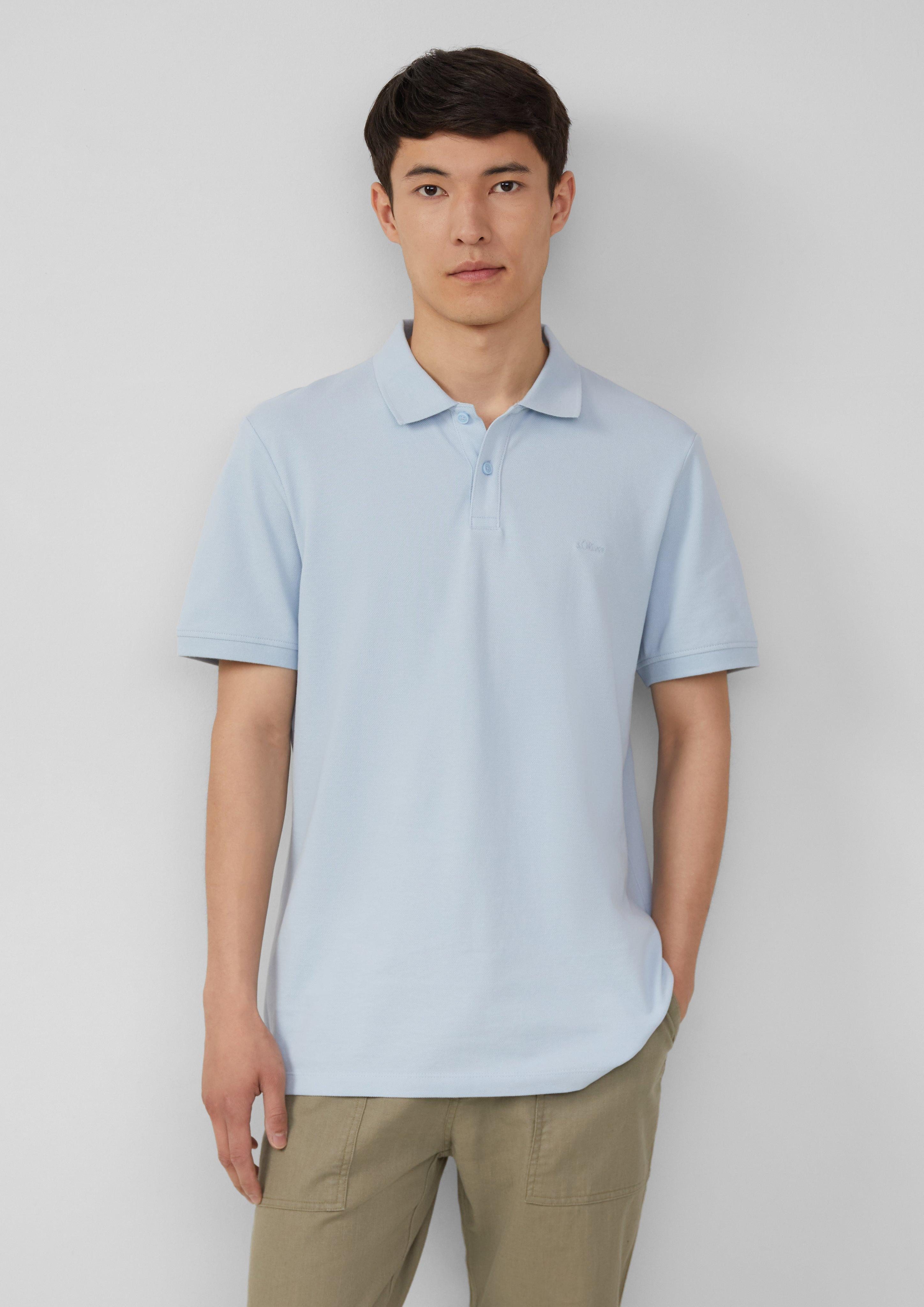s.Oliver Kurzarmshirt Poloshirt aus Baumwollpiqué Logo günstig online kaufen
