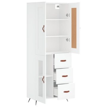 vidaXL Anrichte Highboard Weiß 69,5x34x180 cm Holzwerkstoff Glas Vitrine