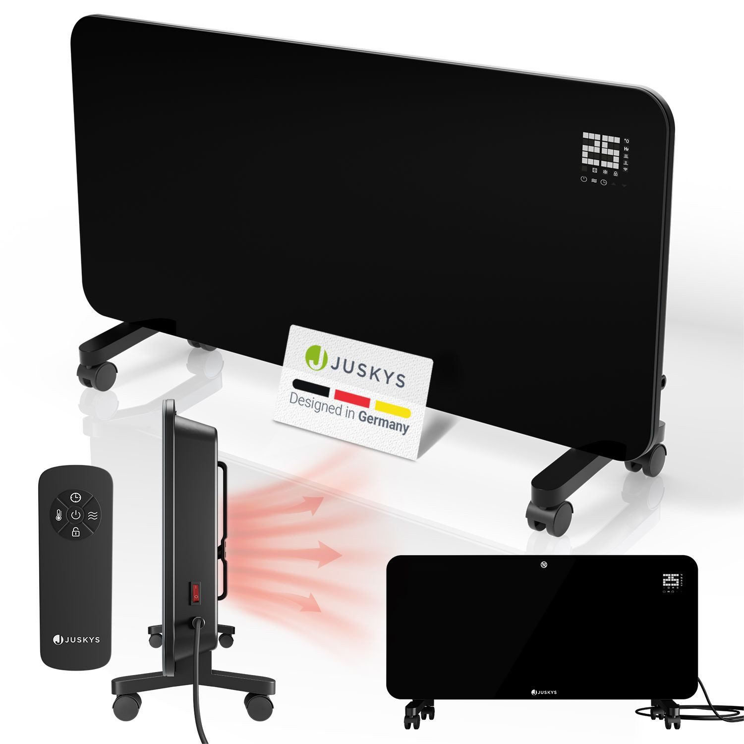 Juskys Konvektor Glasheizung, 2000 W, App-Steuerung & Ferndbedienung, Wand- günstig online kaufen