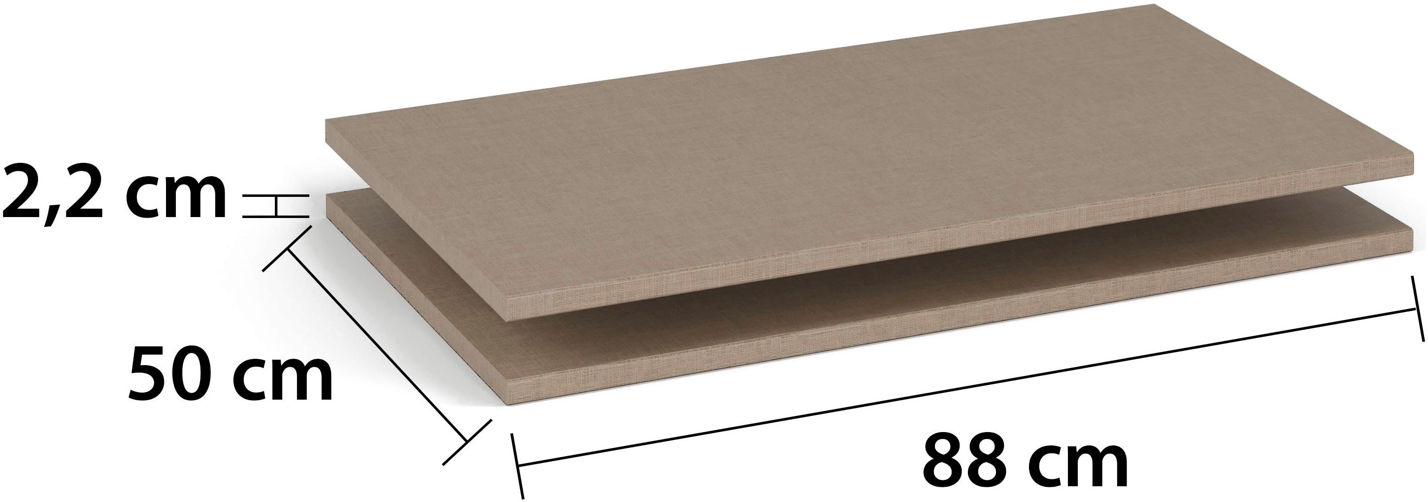 rauch Einlegeboden Zubehör für Rauch-Schwebetürenschränke ORANGE, 2er-Set Breite 88 cm, Tiefe 50 cm