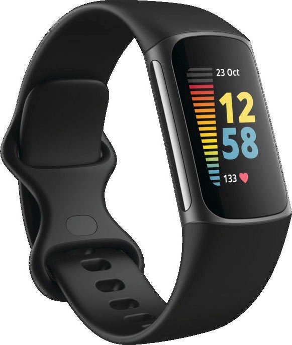 6 Smartwatch Fitbit schwarz Monate schwarz (FitbitOS5), Google by | inkl. Charge 5 Premium fitbit