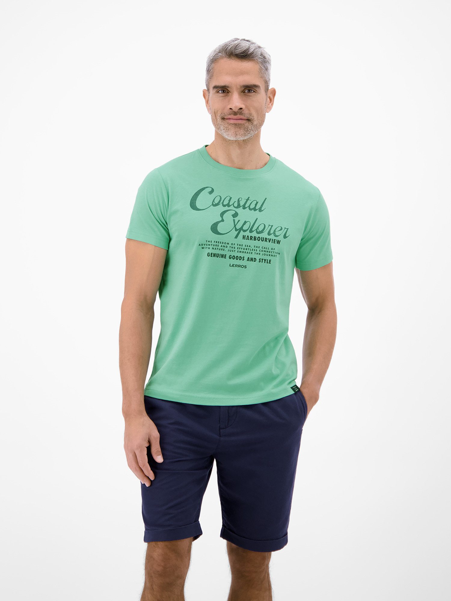 LERROS T-Shirt T-Shirt aus 100 % Baumwolle mit Brustprint
