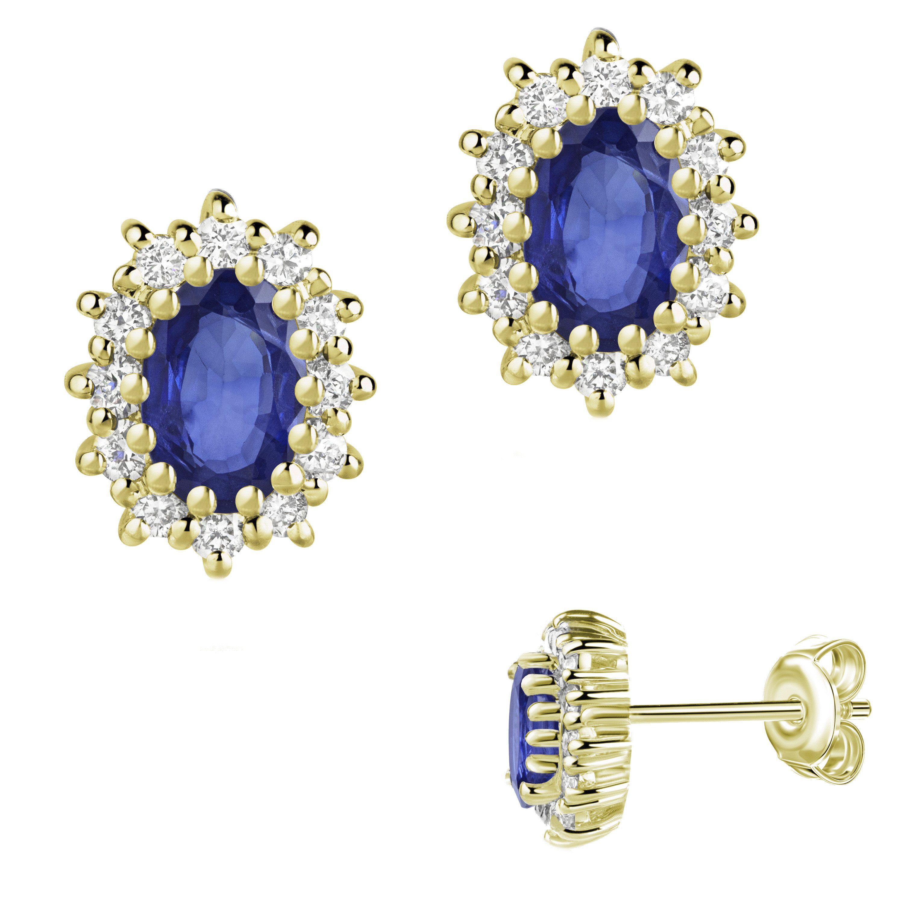 Firetti Paar Ohrstecker Schmuck Geschenk Silber 925 Ohrringe Lady D Diana Royal, Made in Germany - mit Kristallstein, Zirkonia (synth)