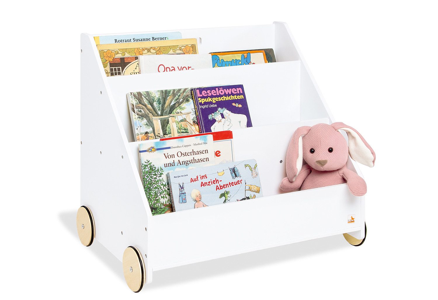 Pinolino® Kinderregal Kinderbücherregal mit Rollen 'Lasse', weiß